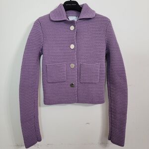 Bottega Veneta knit cotton jacket with silver buttons and pockets NWT xxs